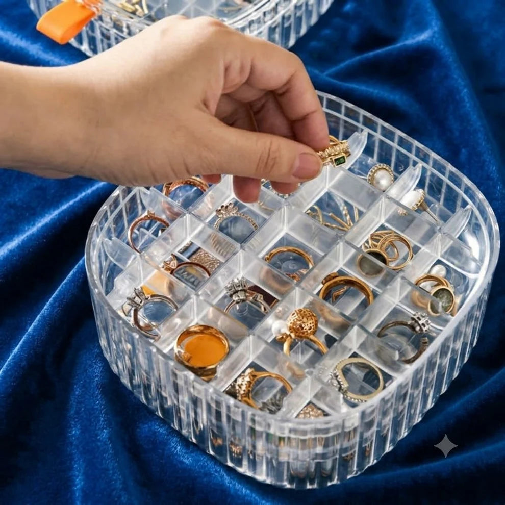 ✨ 3-Layer Crystal Clear Acrylic Jewelry Box